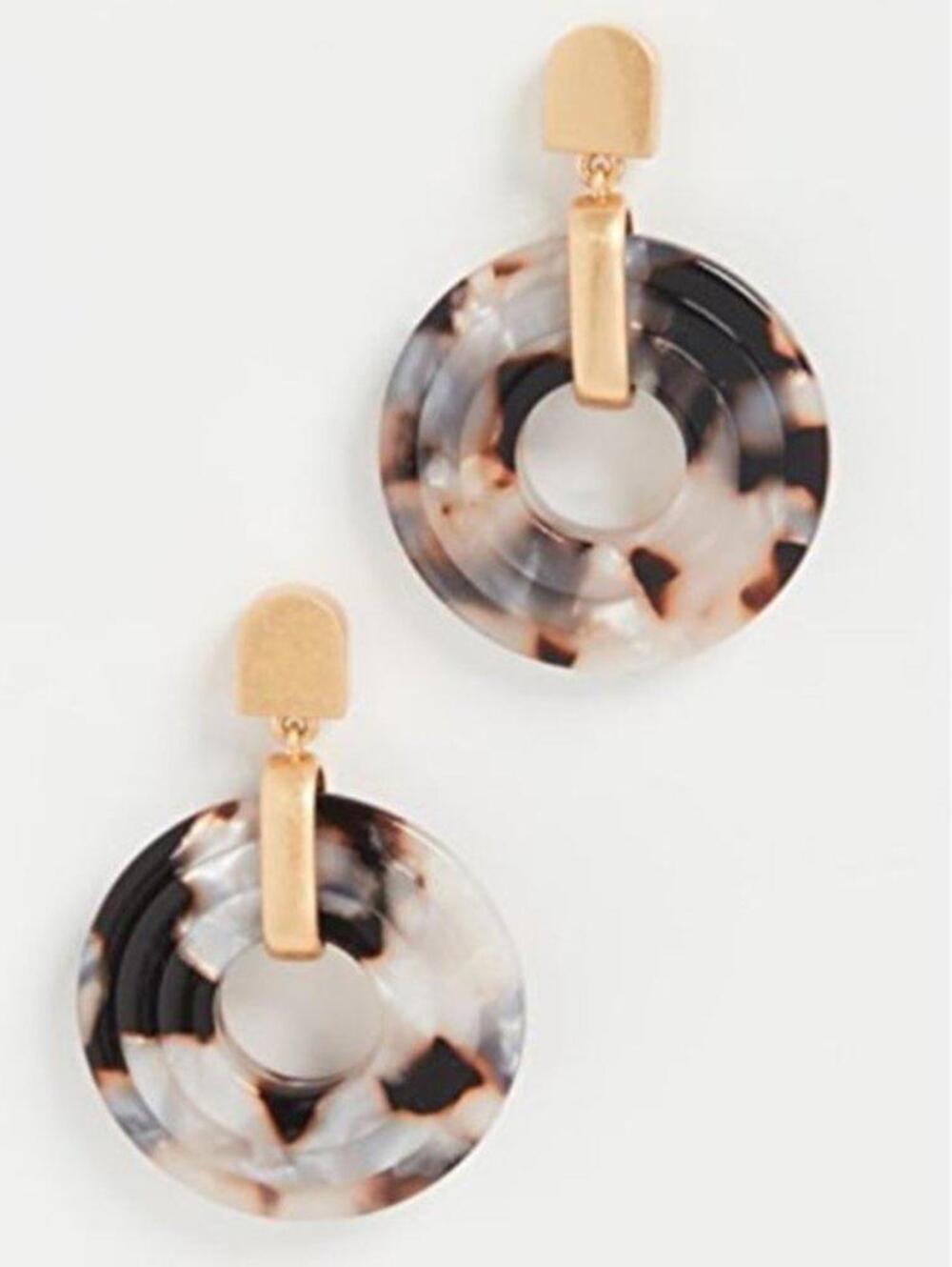 Madewell Acetate Hoop Drop Earrings Shell Tort